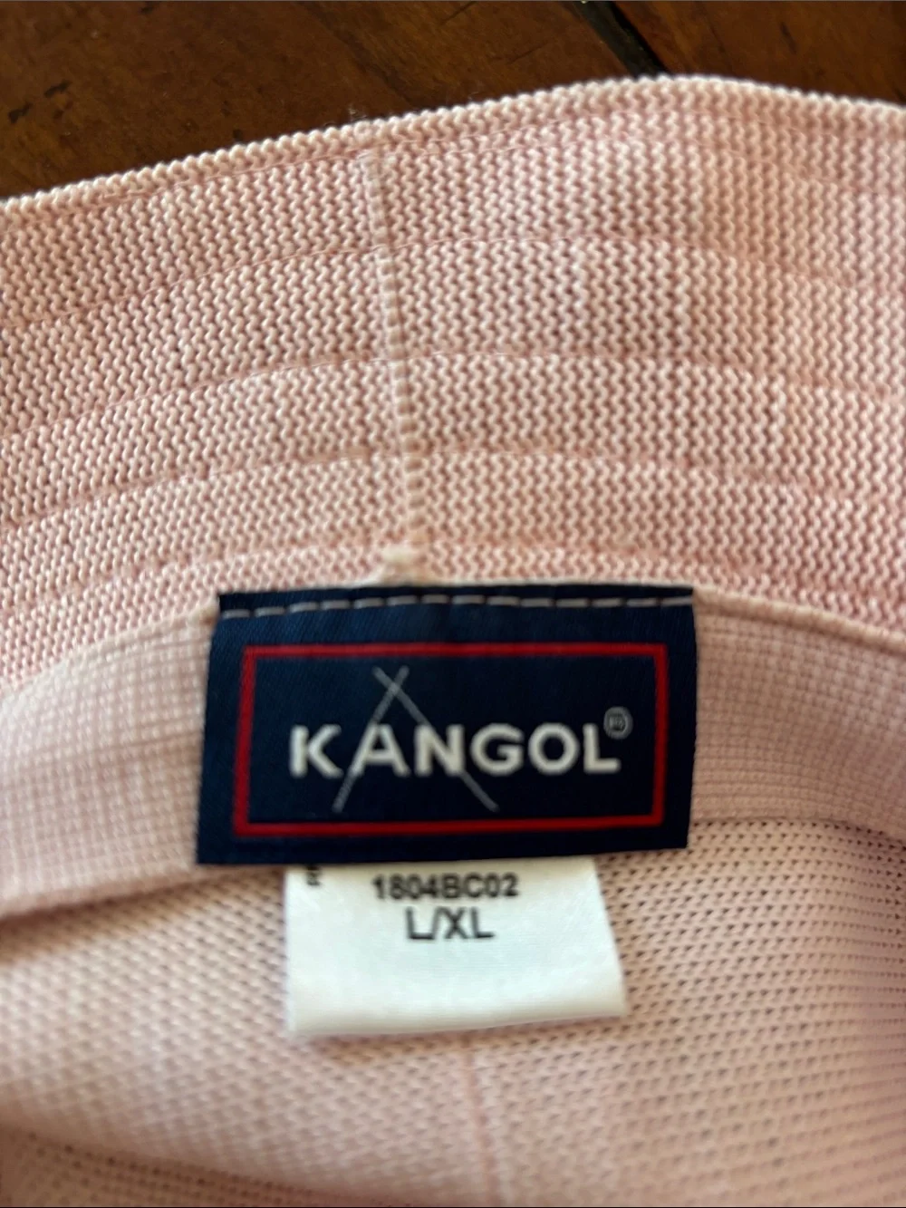 Kangol Tropic Casual Pale Pink Knit Bucket Hat with White Logo size L/XL